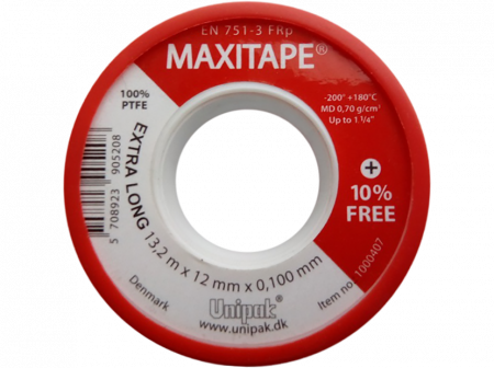 Лента MAXITAPE (13,2 м х 12 мм х 0,1 мм, MD=0,7 г/см) (красн. упак.)