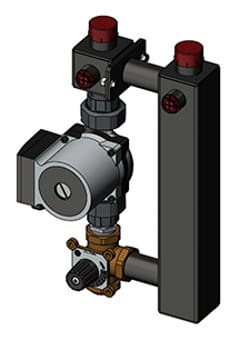 Насосный модуль со смесителем под привод СП25/40 (Grundfos 130 мм+клапан)