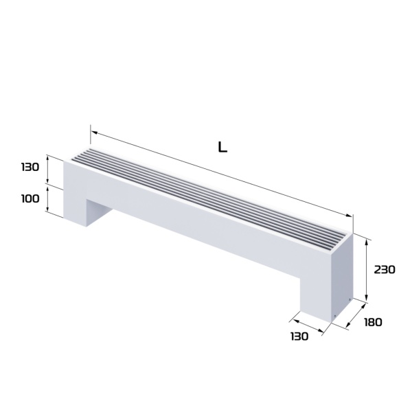 Конвектор напольный Royal Thermo STEP-130/180/1400-2-N-WT-LG-NA