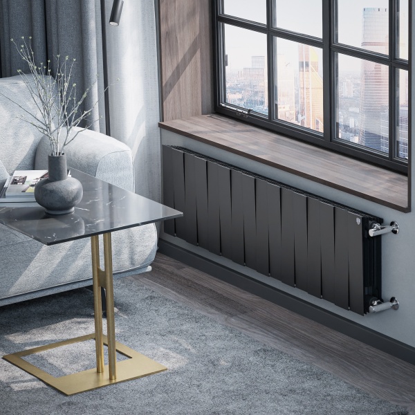 Радиатор биметаллический Royal Thermo PianoForte 300 Чёрный - 16 секц.