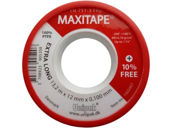 Лента MAXITAPE (13,2 м х 12 мм х 0,1 мм, MD=0,7 г/см) (красн. упак.)