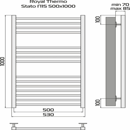 Полотенцесушитель Royal Thermo Stato white П15 500х1000