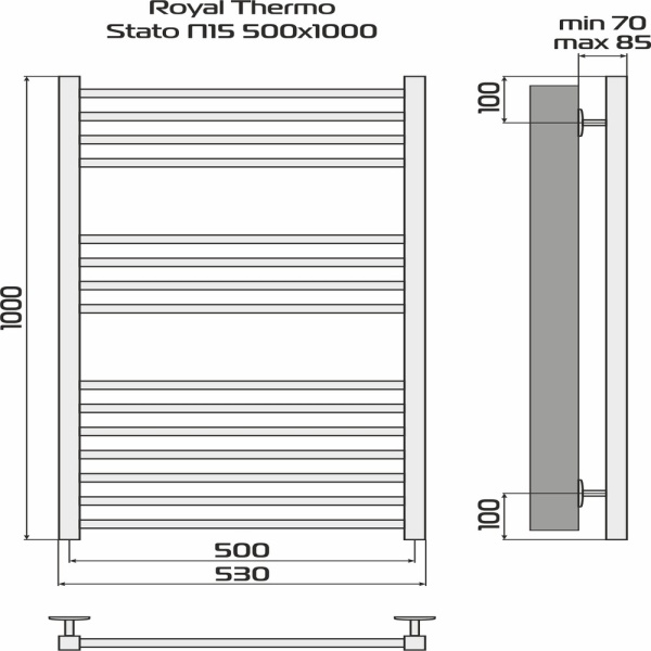 Полотенцесушитель Royal Thermo Stato white П15 500х1000